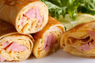 Crêpes au Comté et jambon