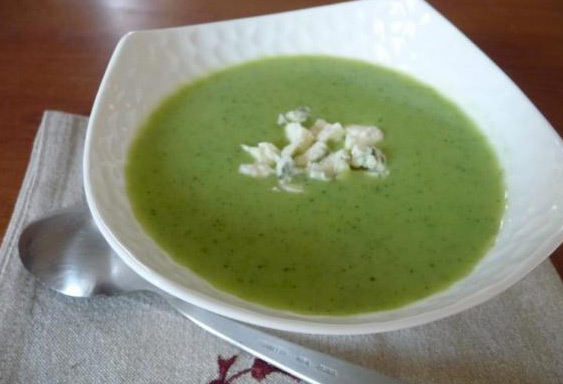 Soupe de courgettes au bleu d'auvergne